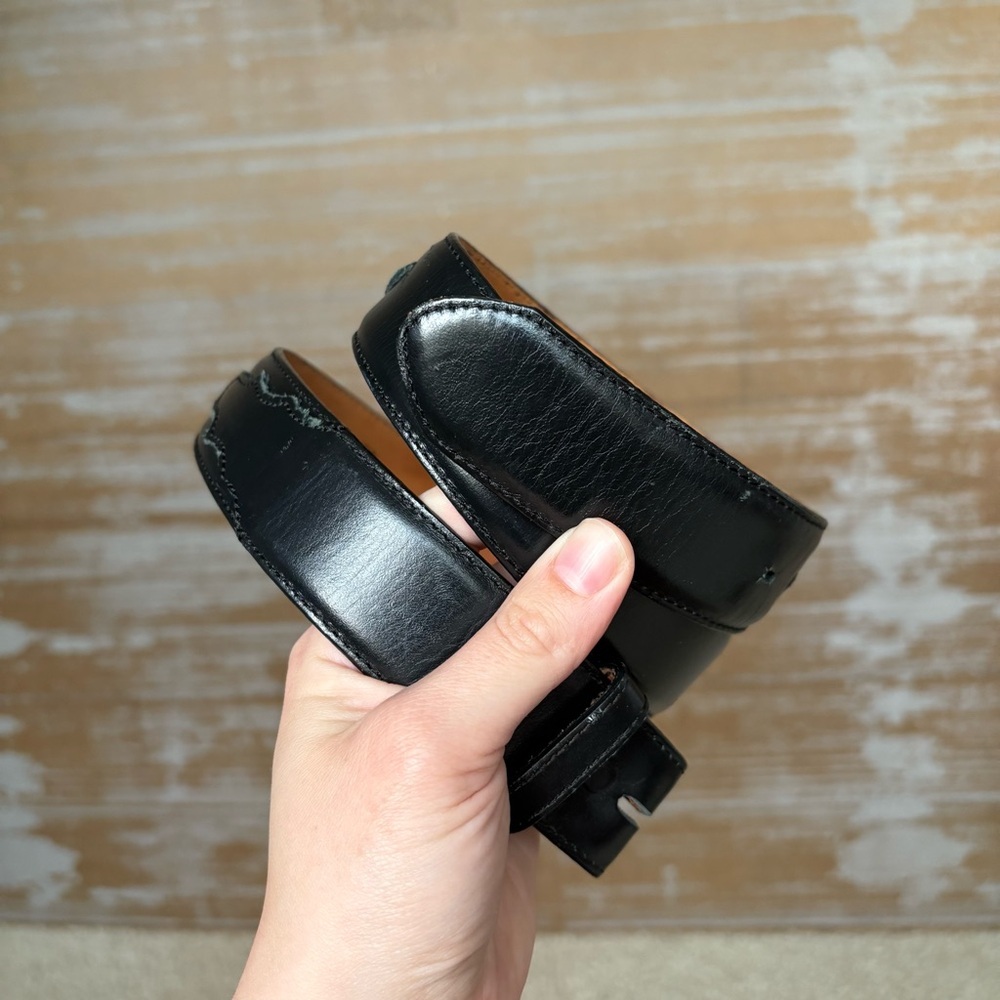 Tony Lama Black Leather Western Belt Classic Basic Causal Mens 32